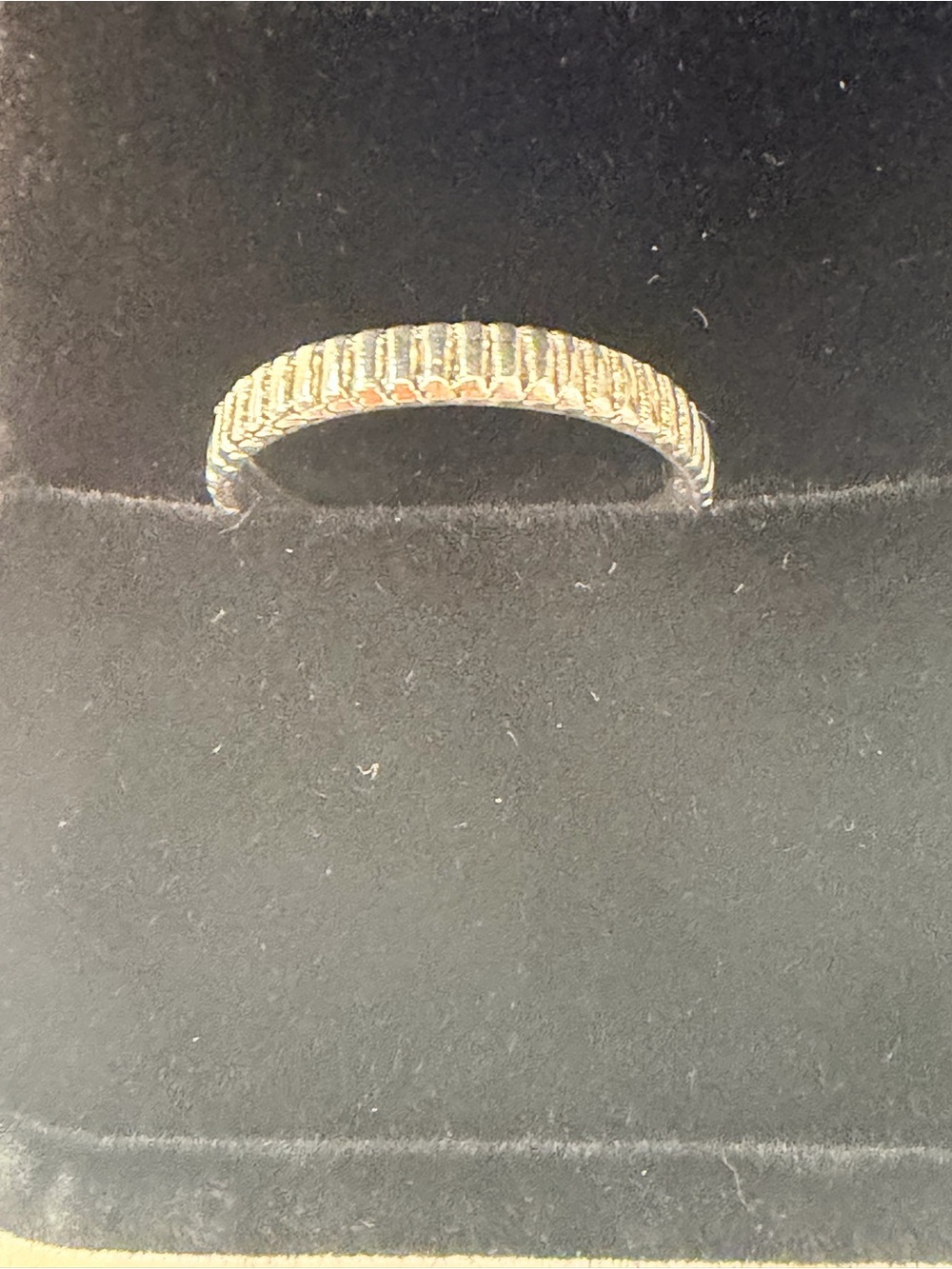 Silver-Tone Ribbed Textured Stackable Band Ring, Size 5.5–6 - Picture 10 of 12